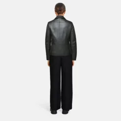 Biker Jackets*OAKWOOD Maranta Black - Asymetrical Jacket In Genuine Leather