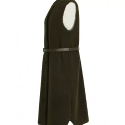 Vests*OAKWOOD Matcha Khaki - Curly Fake Fur Sleeveless Coat