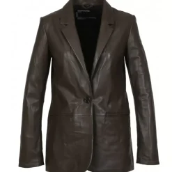 Jackets*OAKWOOD Meg Brown- Genuine Sheep Leather Blazer