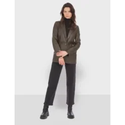 Jackets*OAKWOOD Meg Brown- Genuine Sheep Leather Blazer