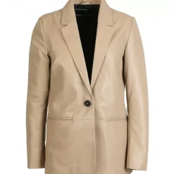 Jackets*OAKWOOD Meg Dark Beige - Genuine Sheep Leather Blazer