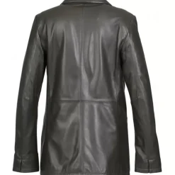 Jackets*OAKWOOD Meg Dark Khaki - Genuine Sheep Leather Blazer