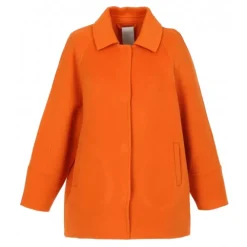 Coats*OAKWOOD Melisse Orange - Short Oversized Blended Wool Coat