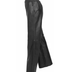 Trousers*OAKWOOD Mila Black - High Waisted Large Trousers In Genuine Leather