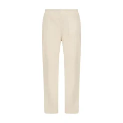 Trousers*OAKWOOD Mila Eggshell - High Waisted Large Trousers In Genuine Leather