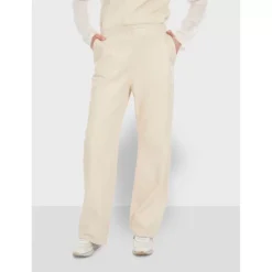 Trousers*OAKWOOD Mila Eggshell - High Waisted Large Trousers In Genuine Leather
