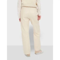 Trousers*OAKWOOD Mila Eggshell - High Waisted Large Trousers In Genuine Leather
