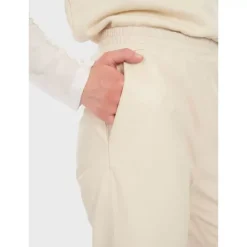 Trousers*OAKWOOD Mila Eggshell - High Waisted Large Trousers In Genuine Leather