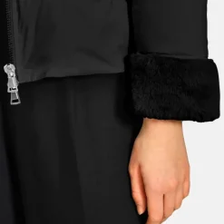 Biker Jackets*OAKWOOD Mina Black - Fake Fur / Nylon Jacket