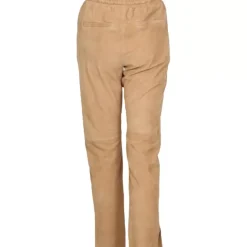 Trousers*OAKWOOD Mouna Beige - Genuine Suede Leather Jogpants