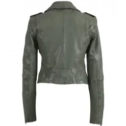 Biker Jackets*OAKWOOD Nikko Almond - Short Jacket In Genuine Washed Effet Leather