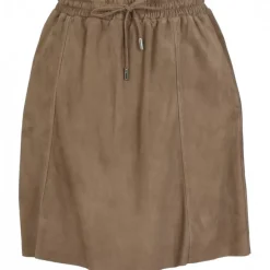 Skirts And Shorts*OAKWOOD Nina Light Brown - Genuine Goat Suede Leather Skirt