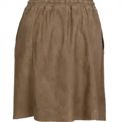 Skirts And Shorts*OAKWOOD Nina Light Brown - Genuine Goat Suede Leather Skirt