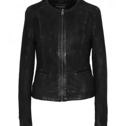 Biker Jackets*OAKWOOD Penny Black - Round Collar Jacket In Genuine Leather