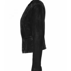 Biker Jackets*OAKWOOD Penny Black - Round Collar Jacket In Genuine Leather