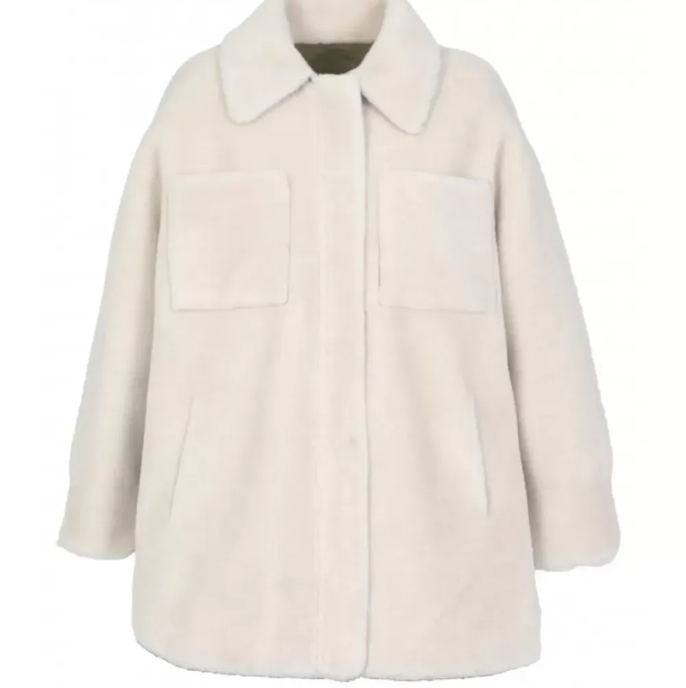 Coats*OAKWOOD Perfume Snow Khaki - Reversible Faux Fur Overshirt Coat