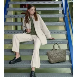 Coats*OAKWOOD Perfume Snow Khaki - Reversible Faux Fur Overshirt Coat