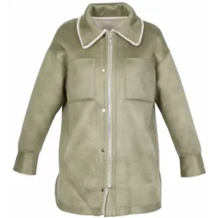 Coats*OAKWOOD Perfume Snow Khaki - Reversible Faux Fur Overshirt Coat