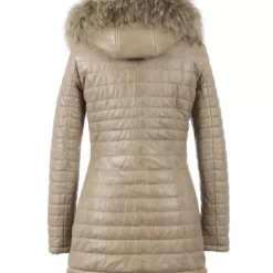 Downjackets*OAKWOOD Popping Dark Beige -Two-Tone Genuine Leather Long Down Jacket