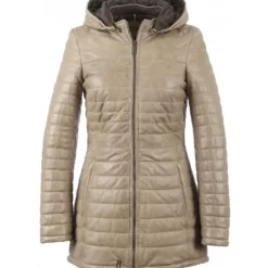 Downjackets*OAKWOOD Popping Dark Beige -Two-Tone Genuine Leather Long Down Jacket