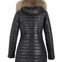 Downjackets*OAKWOOD Poppy Black - Genuine Leather Long Down Jacket