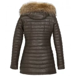 Downjackets*OAKWOOD Poppy Brown - Genuine Leather Long Down Jacket