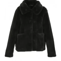Coats*OAKWOOD Possession Dark Grey - Fake Fur Short Coat