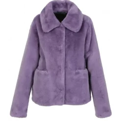 Coats*OAKWOOD Possession Light Purple- Fake Fur Short Coat