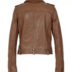 Biker Jackets*OAKWOOD Princess 6 Cognac - Biker Inspired Jacket In Genuine Leather