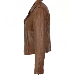 Biker Jackets*OAKWOOD Princess 6 Cognac - Biker Inspired Jacket In Genuine Leather