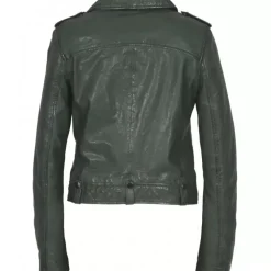 Biker Jackets*OAKWOOD Princess 6 Green - Biker Inspired Jacket In Genuine Leather