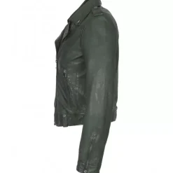 Biker Jackets*OAKWOOD Princess 6 Green - Biker Inspired Jacket In Genuine Leather
