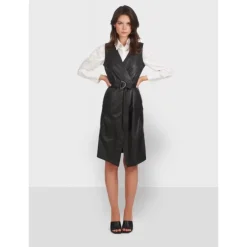 Dresses*OAKWOOD Rebecca Black - Genuine Leather Wrap Dress
