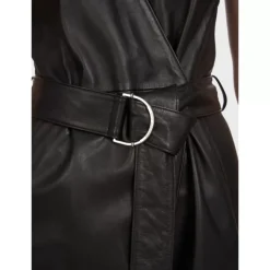 Dresses*OAKWOOD Rebecca Black - Genuine Leather Wrap Dress