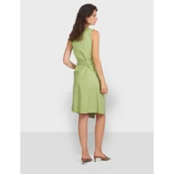 Dresses*OAKWOOD Rebecca Light Green - Genuine Leather Wrap Dress