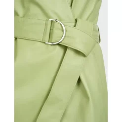 Dresses*OAKWOOD Rebecca Light Green - Genuine Leather Wrap Dress
