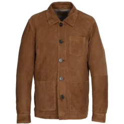 Simple Jackets*OAKWOOD Richard Cognac - Mid-Long Genuine Goat Suede Leather Jacket