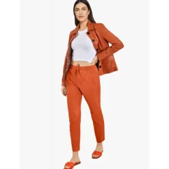 Jackets*OAKWOOD Romana Orange - Genuine Sheep Leather Jacket With Washed Effect