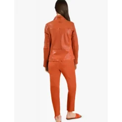 Jackets*OAKWOOD Romana Orange - Genuine Sheep Leather Jacket With Washed Effect