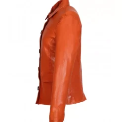 Jackets*OAKWOOD Romana Orange - Genuine Sheep Leather Jacket With Washed Effect