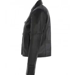 Jackets*OAKWOOD Rosalie Black - Short Genuine Leather Jacket With Shirt Collar