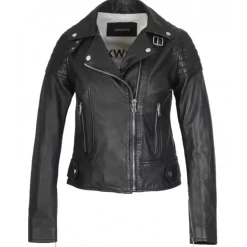 Biker Jackets*OAKWOOD Sasha 6 Black - Genuine Leather Biker Inspired Jacket