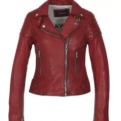 Biker Jackets*OAKWOOD Sasha 6 Red - Genuine Leather Biker Inspired Jacket