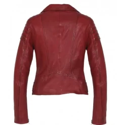 Biker Jackets*OAKWOOD Sasha 6 Red - Genuine Leather Biker Inspired Jacket