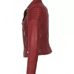 Biker Jackets*OAKWOOD Sasha 6 Red - Genuine Leather Biker Inspired Jacket