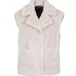 Vests*OAKWOOD Sigma Ivory - Fake Fur Sleeveless Waistcoat