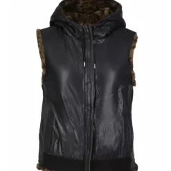 Vests*OAKWOOD Smile Bi Camo - Fake Fur And Nylon Reversible Gilet