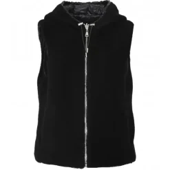 Vests*OAKWOOD Smiley Black - Reversible Fake Fur 100% Wool / Nylon Gilet