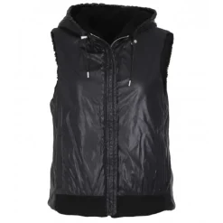Vests*OAKWOOD Smiley Black - Reversible Fake Fur 100% Wool / Nylon Gilet