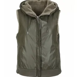 Vests*OAKWOOD Smiley Pale Green - Reversible Fake Fur 100% Wool / Nylon Gilet